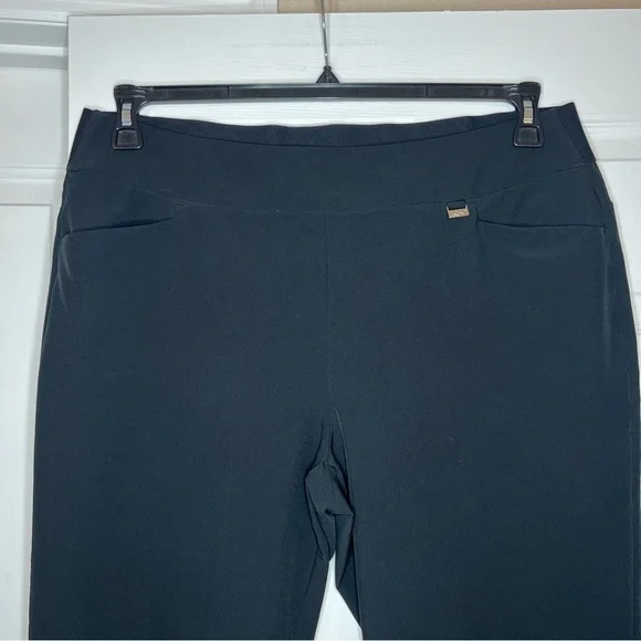 Greg Norman Black Elastic Waist Pull On Performance Golf Pants Stretch Womens XL - Picture 2 of 8